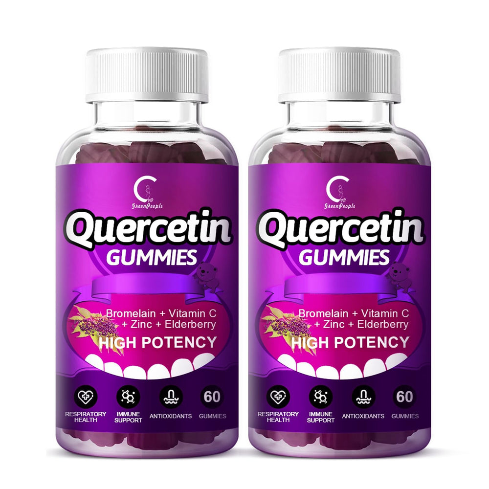 GreenPeople Quercetin Gummies bottle hero for immune support on the go.