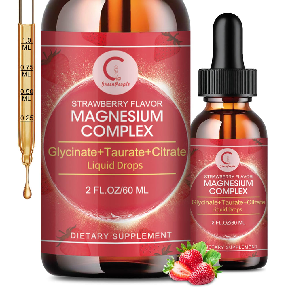 GreenPeople Triple Magnesium Liquid Drops bottle showcasing sleep-support benefits