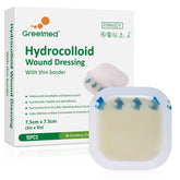 Greetmed hydrocolloid dressing 3x3 with thin border for secure wear