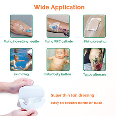 Greetmed waterproof dressing on skin during shower scenario.