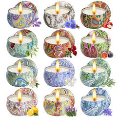 Grestar 12-pack scented candles set for home ambiance and mood enhancement.