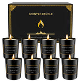 Grestar 8 pack soy candles set in assorted fragrances for mood enhancing ambiance.