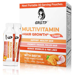 GRGTP liquid multivitamin bottle pouring for on-the-go daily use