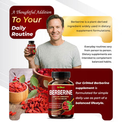 GriMed Berberine with cinnamon visual emphasizing aroma and flavor complement.