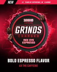 GRINDS 100mg caffeine per pouch supports sustained focus throughout the day.