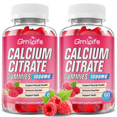 GrnLife calcium citrate gummies raspberry bottle front for easy daily calcium intake
