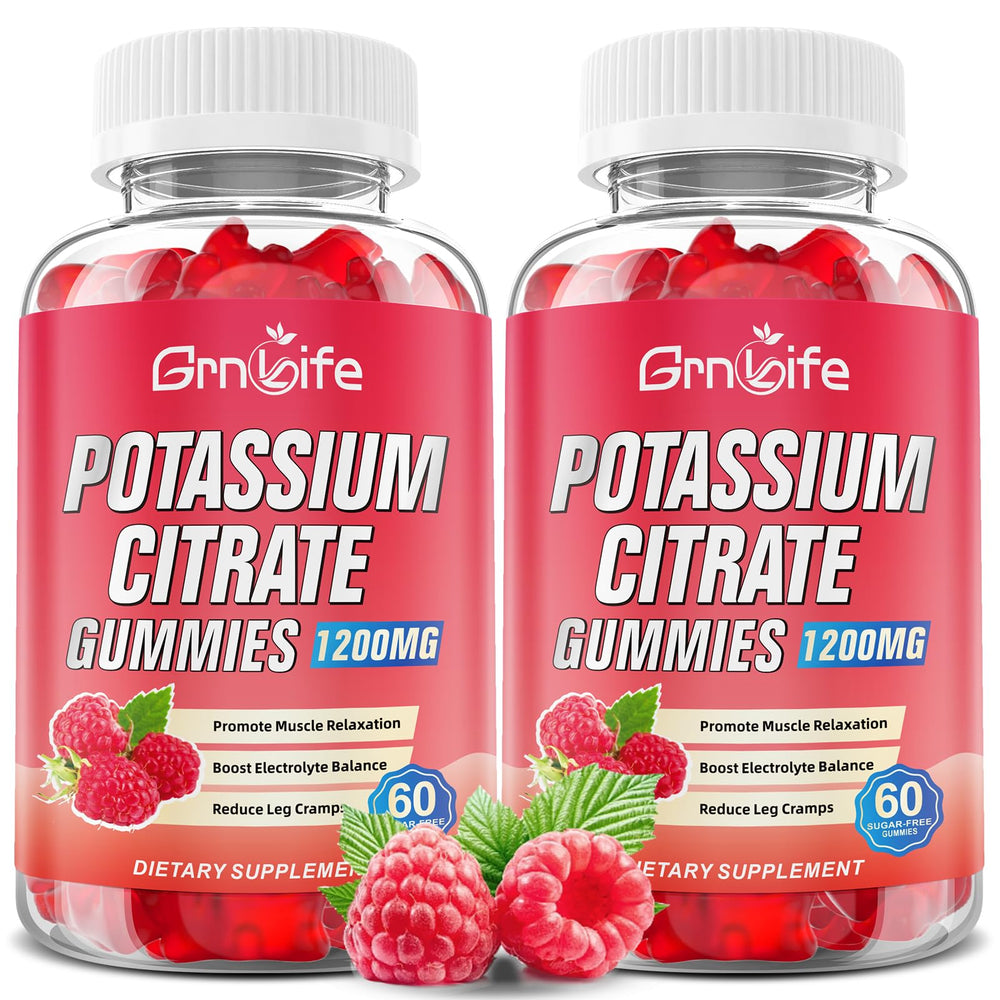 GrnLife Potassium Citrate Gummies bottle showing convenient daily use.