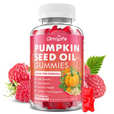 GrnLife pumpkin seed oil gummies bottle showing rich formula for hair and skin support