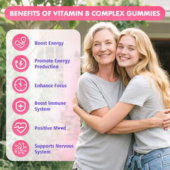 GrnLife Vitamin B Complex Gummies raspberry flavor bottle, appealing daily wellness boost.