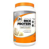Growing Naturals Organic Rice Protein Powder bottle pouring into a shake for protein-rich drink