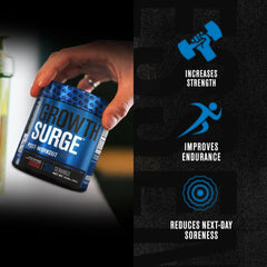 Betaine anhydrous in Growth Surge aids muscular recovery and performance.