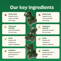 Grüns spirulina and chlorella ingredients visual highlighting plant-based nutrients.
