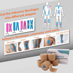 GSPCARE elastic breathable bandage closeup showing stretch and skin-friendly design