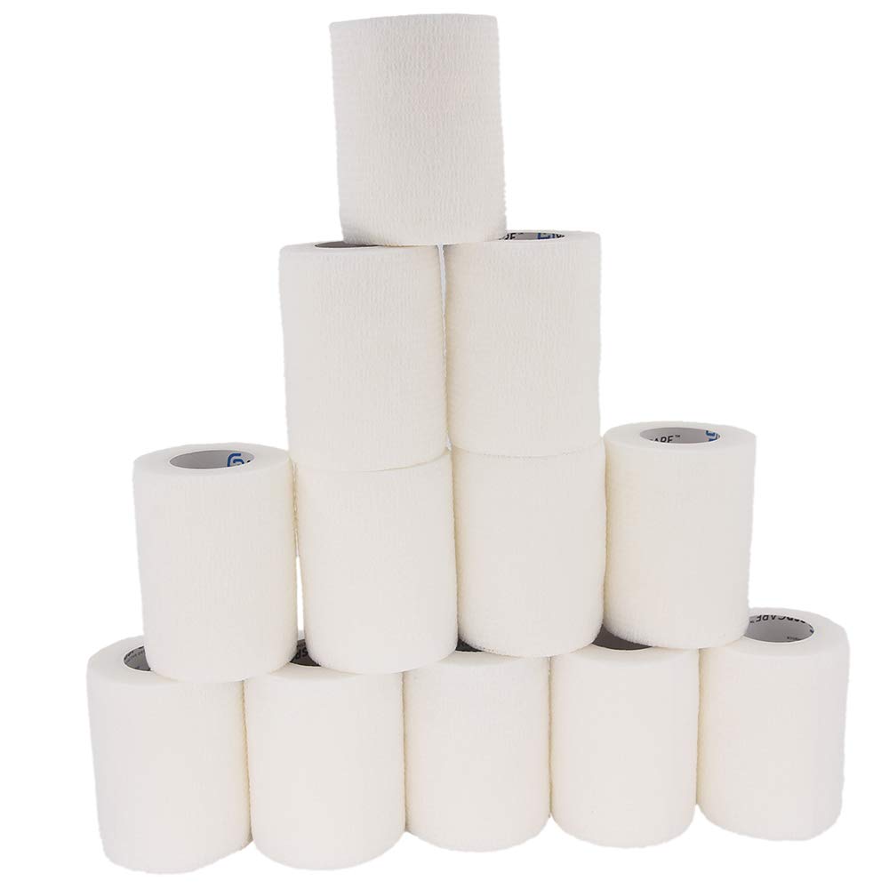 GSPCARE self-adhesive wrap bandages securing an ankle for stable support.