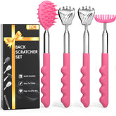 Gumry back scratcher with extendable handle for difficult reach.