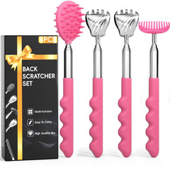 Gumry back scratcher with extendable handle for difficult reach.