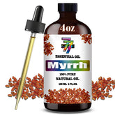 GV77ZF Myrrh essential oil in amber bottle for aromatherapy and room fragrance.
