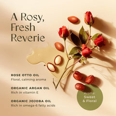 Gya Labs Rose Massage Oil rose-otto-infusion blend highlighted on the label.