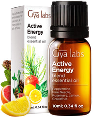 Gya Labs Active Energy bottle pour for diffusers offers a refreshing aroma.