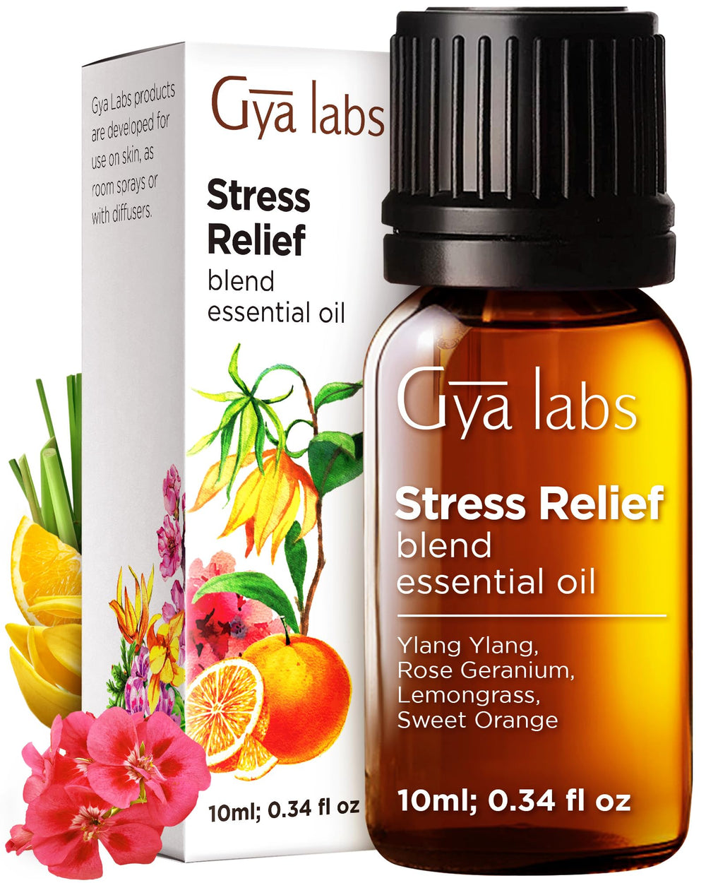 Gya Labs Stress Relief diffuser-blend for calming diffusion and peaceful home spaces.
