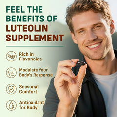 Gyumolics Luteolin blend label highlighting luteolin, rutin, and PEA.