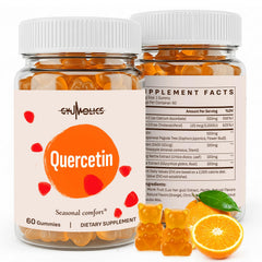 Gyumolics Quercetin 500mg Gummies for Kids bottle front, vegan seasonal wellness