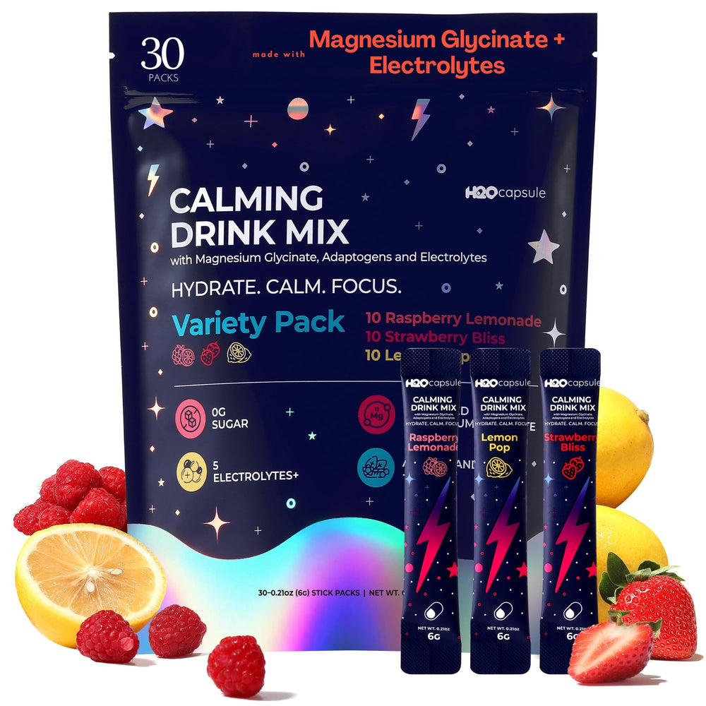 H2O Capsule Calm magnesium glycinate powder for balanced nerves and clear focus.