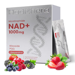 Haditheran NAD liquid packets shown for convenient daily energy and focus support