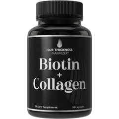 Hair Thickness Maximizer bottle cap showing easy access for daily biotin and collagen support