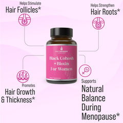Close-up of Hair Thickness Maximizer capsules highlighting standardized ingredients for thinning hair.