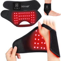 HAIYUE wrap on hands showing 660nm red and 850nm infrared LEDs for comfort and relaxation