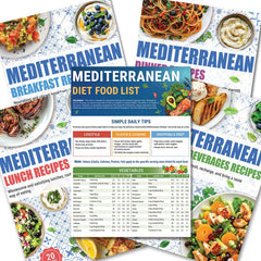 HAMIEW Mediterranean diet chart cover showing clear item lists for quick meal planning