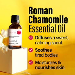 H'ana Roman chamomile oil applied to skin for soothing care.