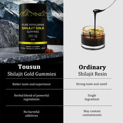 Individually wrapped Hanachi Shilajit Gummies for travel and on-the-go use.
