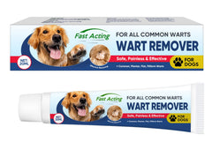 HANASCAR Dog Wart Remover bottle front shows easy, gentle care for dog skin.