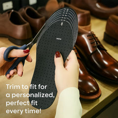 HANDARTE leather cushioning provides soft support without adding bulk.