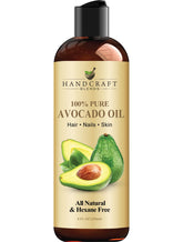 Handcraft Blends Avocado Oil bottle 8oz, pure carrier oil for skin and hair nourishment.