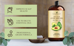 Handcraft Blends Avocado Oil for hair care, adds shine and manageability.