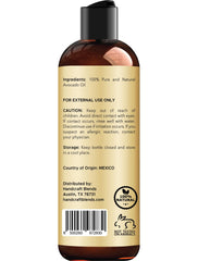 Label close-up of Handcraft Blends Avocado Oil, highlighting hexane-free premium quality.