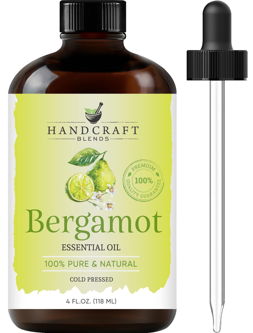 Handcraft Blends bergamot oil bottle for diffusion and aromatherapy.
