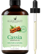Handcraft Blends Cassia oil bottle pour showing precise aroma diffusion for diffusers.