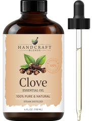 Handcraft Blends clove oil bottle in amber glass for diffusion and aroma.
