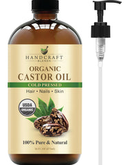 Handcraft Blends castor oil in a glass bottle for premium hair and skin care