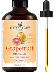 Handcraft Blends grapefruit essential oil bottle in amber glass for purity and protection.