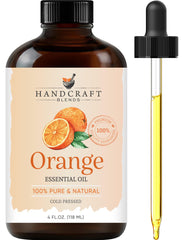 Handcraft Blends Naranja, aceite en frasco ámbar ideal para aromaterapia.