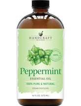 Handcraft Blends peppermint oil in a glass bottle, ideal for diffusers and aromatic sessions.