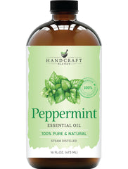 Handcraft Blends peppermint oil in a glass bottle, ideal for diffusers and aromatic sessions.