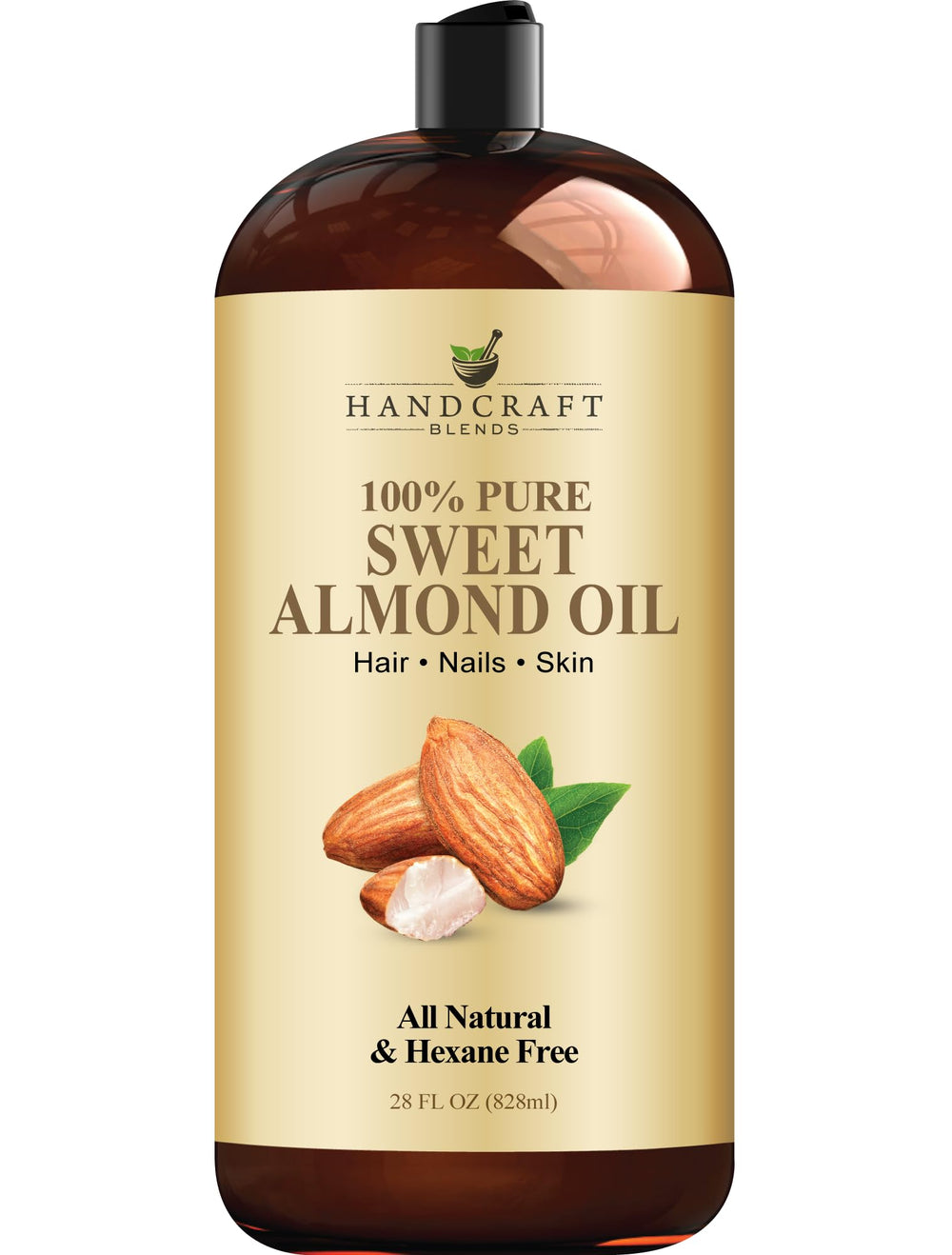 Handcraft Blends Sweet Almond Oil bottle front view showing clean design and purity