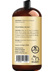 Handcraft Blends Sweet Almond Oil pour demonstrates light texture and quick absorption