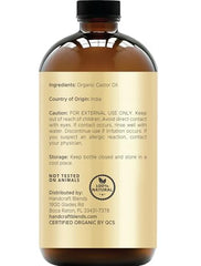 USDA organic label on Handcraft Blends castor oil emphasizes purity